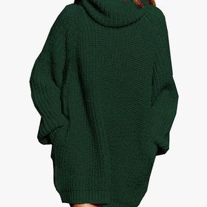 Dark Green Oversized Sweater Dress